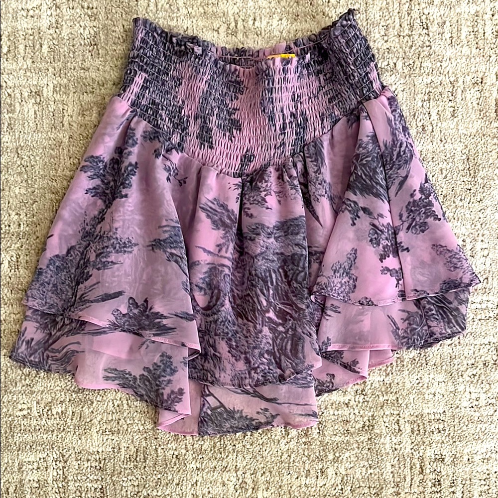 Elegant Pink Floral Women's Skort